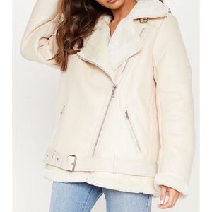 PLT winter coat aviator jacket size 8 NWT faux fur
